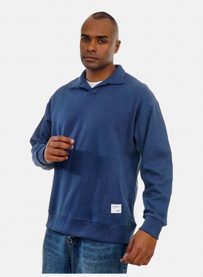 FIRE WOOD FireWood Cashmere Knit Pullover Sweater long sleeve For Men - Navy - Image 3